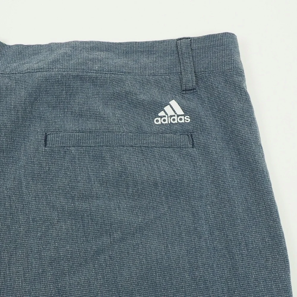 Adidas Golf Crosshatch Shorts Mens 40 Blue Flat Front Performance Stretch Blend